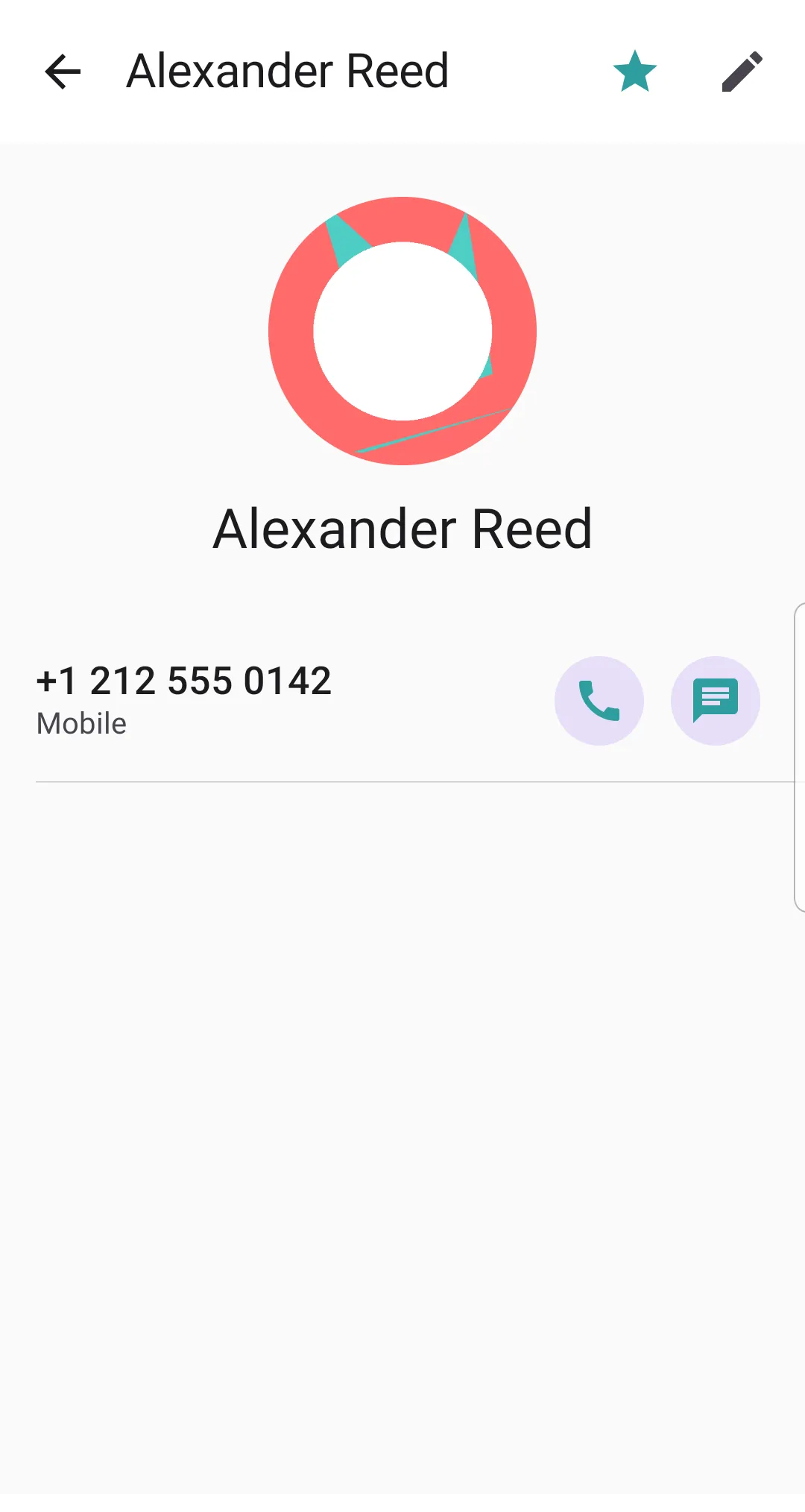XeDialer: Contact card